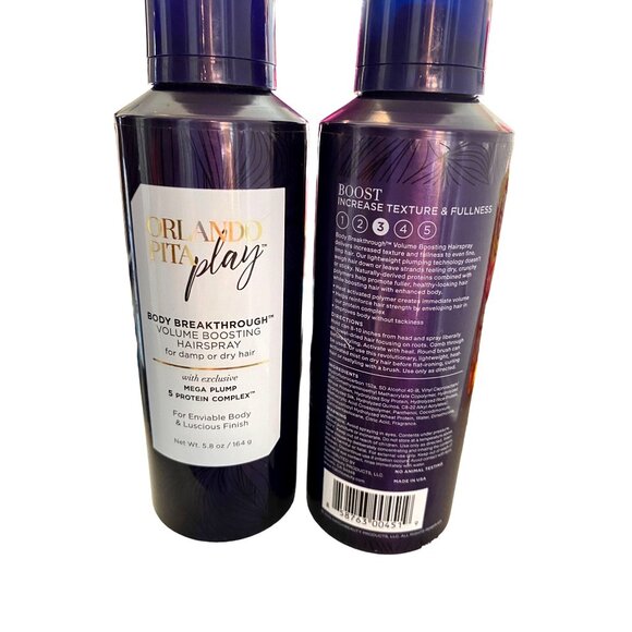 Orlando Pita Play Body Breakthrough Volume Boosting Hairspray - 2 Pack - 5.8 Oz - Picture 2 of 3